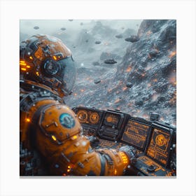 Alien Astronaut In Space Canvas Print