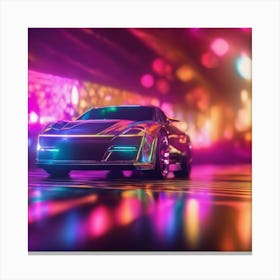 Futuristic Car At Night Canvas Print