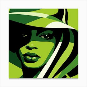 Lady In A Green Hat Canvas Print