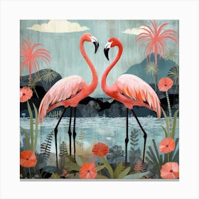 Bird In Nature Greater Flamingo 4 Canvas Print