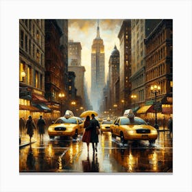 New York City Taxis Art Print Canvas Print