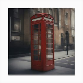 Alone, phone booth Canvas Print