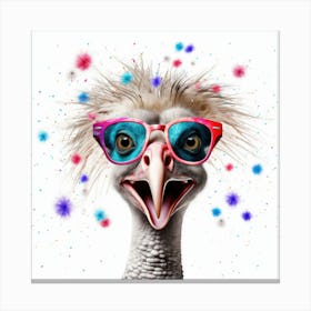 Ostrich In Sunglasses Canvas Print