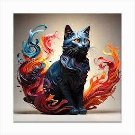 Fire Cat Canvas Print