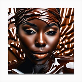 Black Woman With Chocolate Makeup 2 Canvas Print