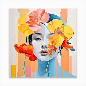 Woman With Flowers Canvas Print