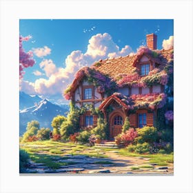 House In The Mountains Canvas Print