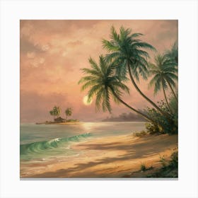 Sunset At The Beach Canvas Print