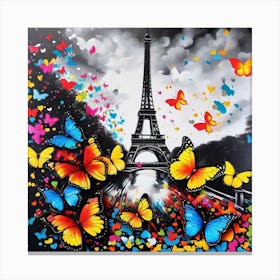 Paris With Butterflies 13 Canvas Print