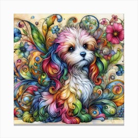 Colorful Puppy 3 Canvas Print