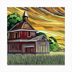 Barn At Sunset 2 Canvas Print