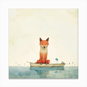 Fox In A Boat Canvas Print