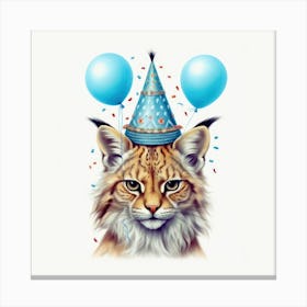 Lynx Birthday Hat Canvas Print