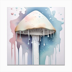 3D Mushroom Watercolor Dripping 1 Canvas Print