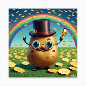 Potato With Gold Coins Canvas Print