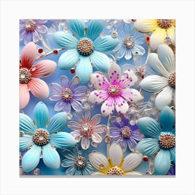 Colorful Flower Brooch Canvas Print