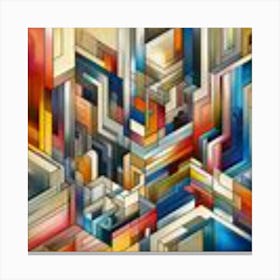 A mixture of modern abstract art, plastic art, surreal art, oil painting abstract painting art deco architecture 2 Canvas Print