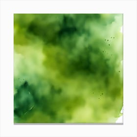 Beautiful olive moss abstract background. Drawn, hand-painted aquarelle. Wet watercolor pattern. Artistic background with copy space for design. Vivid web banner. Liquid, flow, fluid effect. Canvas Print