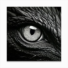 Firefly Piercing Eye Of A Black Dragon In Monochrome 10584 Canvas Print