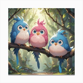 Birds In The Forest Canvas Print