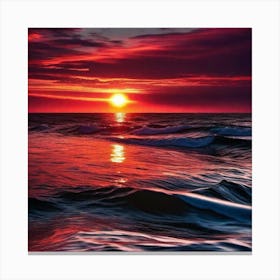 Sunset Over The Ocean 73 Canvas Print