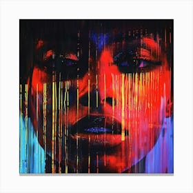 Woman With A Colorful Face Canvas Print