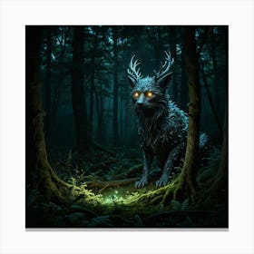 Wolf In The Forest 6 Canvas Print