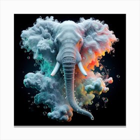 Elephant With Clouds Canvas Print