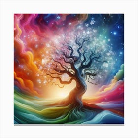 Abstract Tree Art: This artwork is inspired by the beauty and diversity of trees in nature. The artwork uses abstract shapes and colors to create a dynamic and harmonious composition of different types of trees. The artwork also has a sense of depth and perspective, giving the impression of a forest landscape. This artwork is suitable for anyone who loves nature and art, and it can be placed in a bedroom, study, or library. 1 Canvas Print
