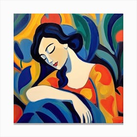 Blue Hair Woman, The Matisse Inspired Art Collection Canvas Print