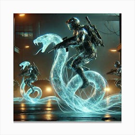 A Futuristic Sci Fi Scene Showing Serpent Riders U Canvas Print