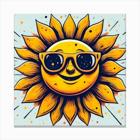 Sun With Sunglasses 3 Canvas Print