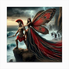 The Fairy And The Love For A Spartacus Warriors Canvas Print