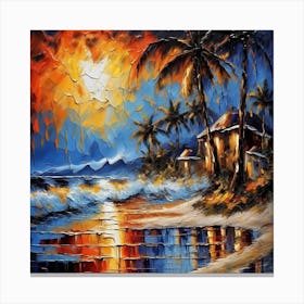 Sunset On The Beach Canvas Print