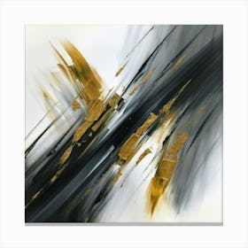 Abstract Black And Gold Painting Canvas Print