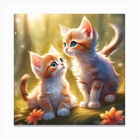 Kittens In The Forest Canvas Print