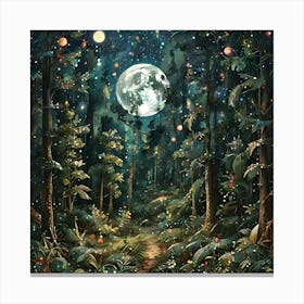 Full Moon In The Forest 2 Canvas Print