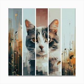 Cat In The Field Canvas Print