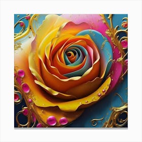 Abstract painting of a magical organic rose 11 Canvas Print