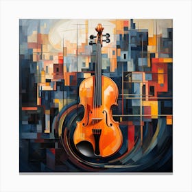 Violin In The City Canvas Print