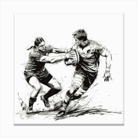 Rugby Players In Action 10 Canvas Print