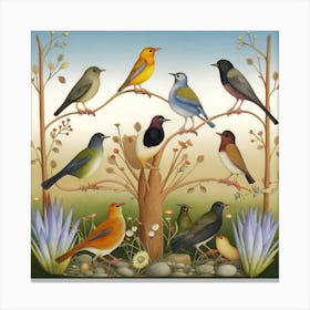 Birds Of Many Climes Cfa Voysey Canvas Print