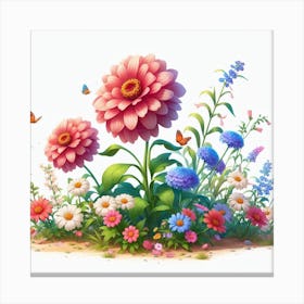 Flowers In The Garden 1 Canvas Print