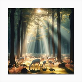 Deer In The Forest 1 Canvas Print