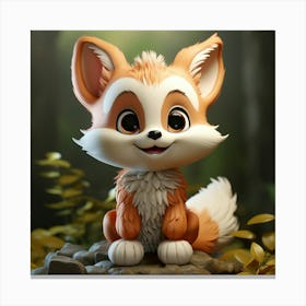 Fox In The Forest 18 Canvas Print