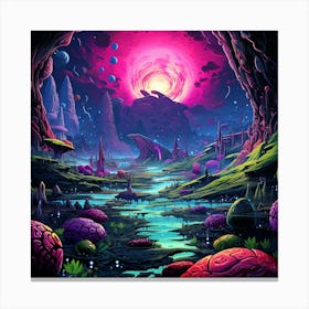 Psychedelic Landscape 4 Canvas Print