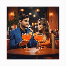 Couple In A Bar Canvas Print