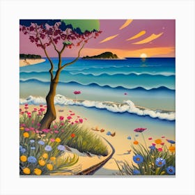 Sunset On The Beach 9 Canvas Print