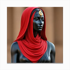 Mujer Rostro Betun Capelina Roja Canvas Print