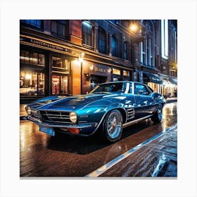 Classic Car On The Street Canvas Print